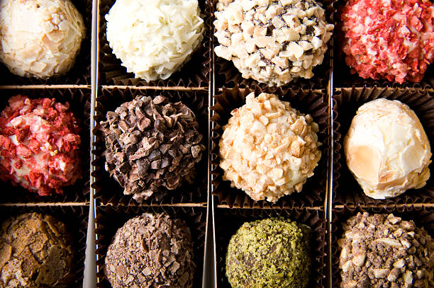 istock Box of delicious handmade chocolates 90086876