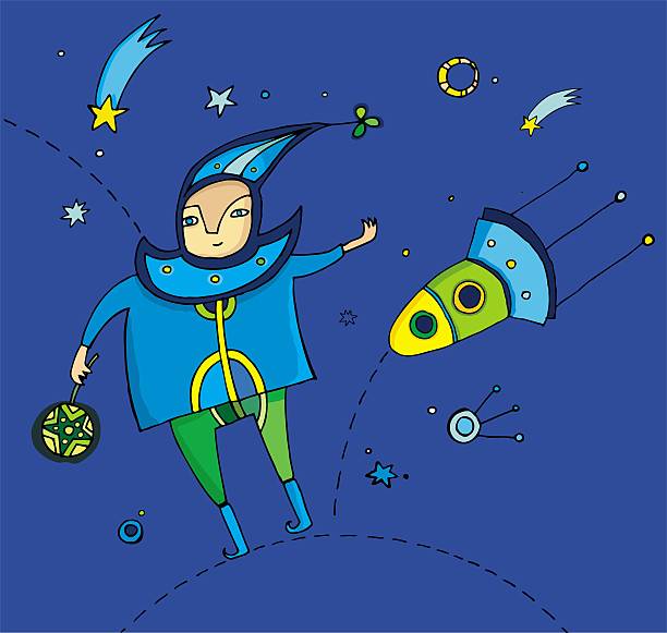 cosmo boy  astronaut designs stock illustrations