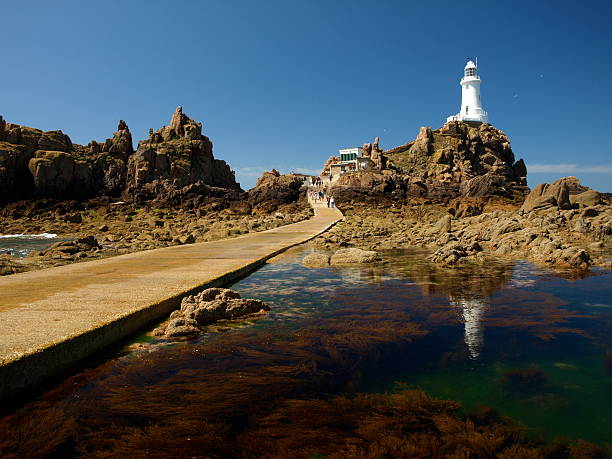 Corbiere Lighthouse,Jersey.  channel islands england stock pictures, royalty-free photos & images