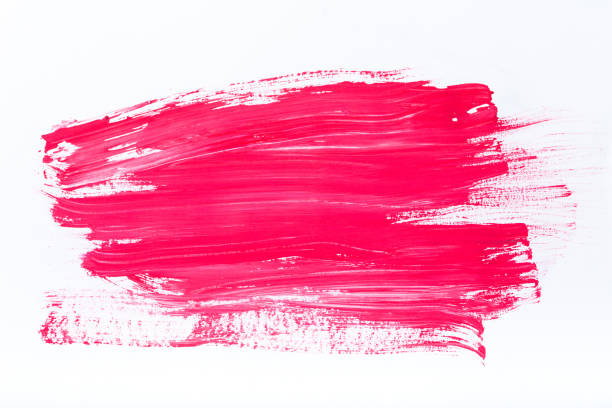 istock abstract painting with bright pink brush strokes on white 900872892