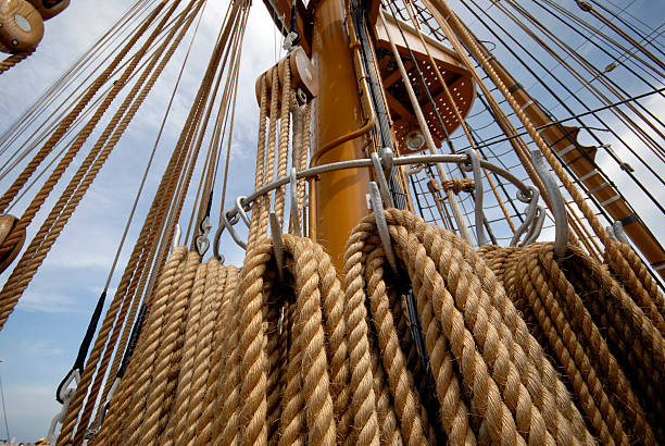 istock Part of Rigging and Rope on a Ship 90087445