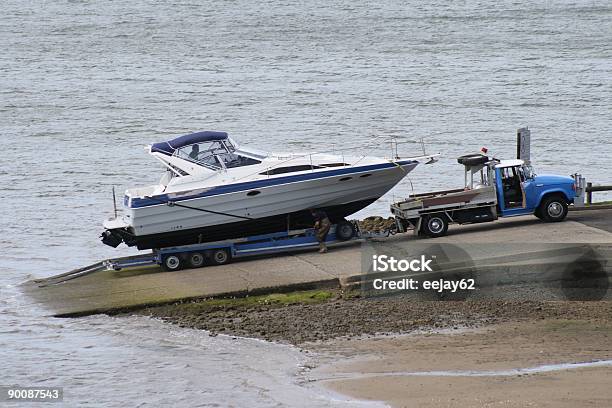 Launching At Boat Ramp Stock Photo - Download Image Now - Nautical Vessel, Towing, Vehicle Trailer