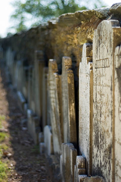 Headstones stock photo