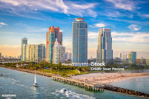 South Beach Miami Florida Usa Stock Photo - Download Image Now - Miami, Florida - US State, Urban Skyline