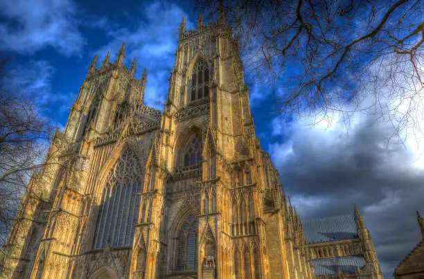 York Minster England historic cathedral and tourist attraction in colourful hdr