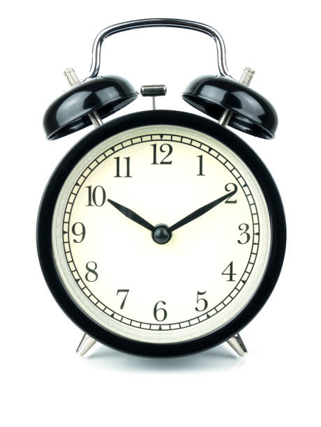 istock Alarm Clock on white, showing ten o'clock on white background 900898288