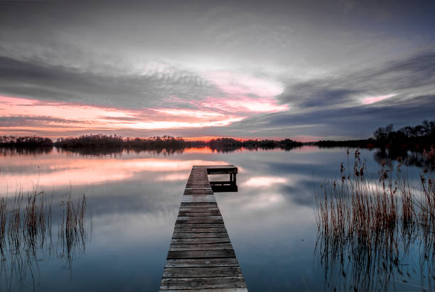 istock Wooden platform in lake 900898490