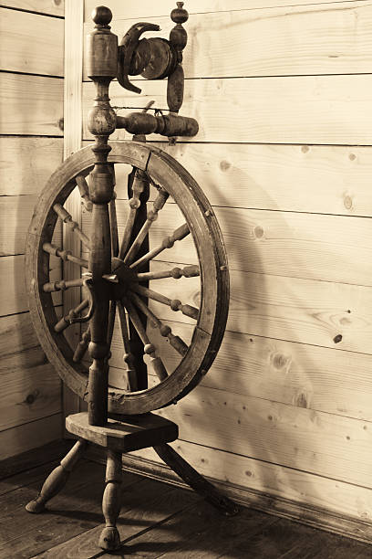 Old spinning-wheel stock photo