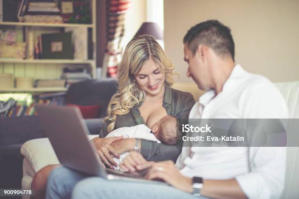 Family Portrait Stock Photo - Download Image Now - 2-5 Months, 2017, 30-34 Years