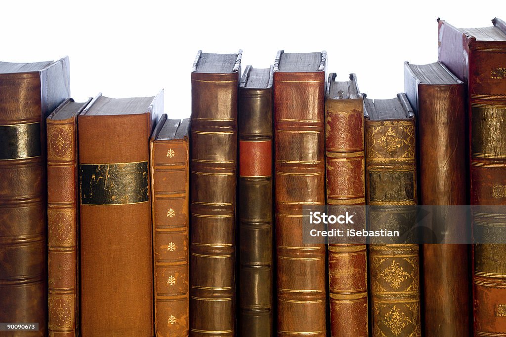 Reihe von alte Leder-Bücher - Lizenzfrei Alt Stock-Foto