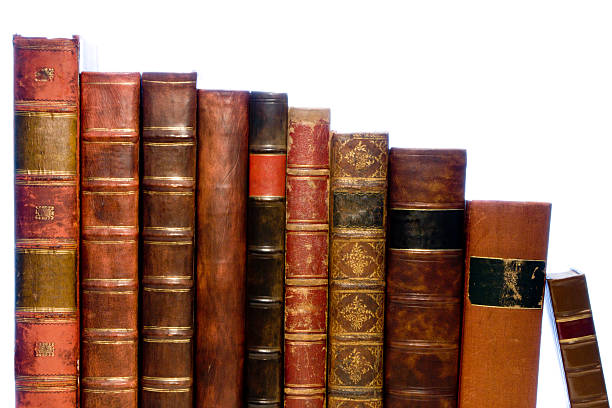 istock Row of old leather bound books 90090703