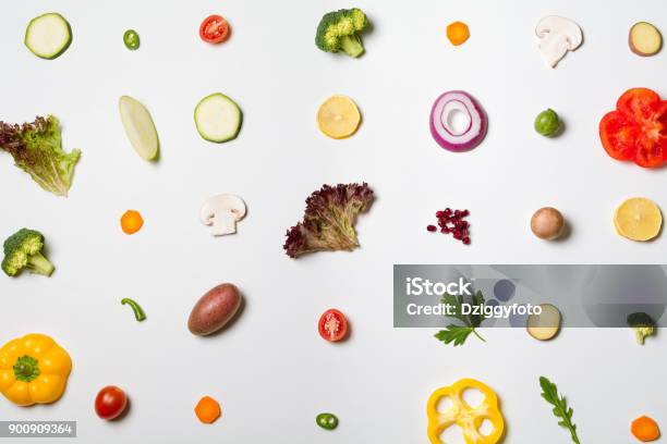 Salad Deconstructed Stock Photo - Download Image Now - Food, Ingredient, Cut Out