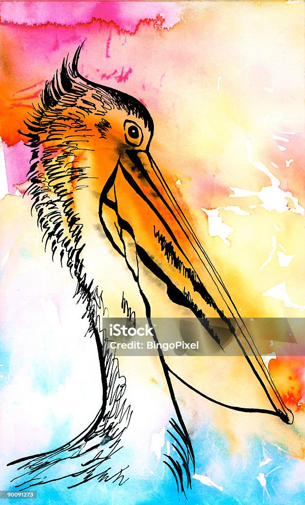 Marabou (WaterColour Illustration)  Pelican stock illustration