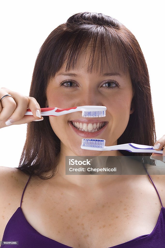 Femme avec brosses à dents 2 - Photo de Adolescent libre de droits