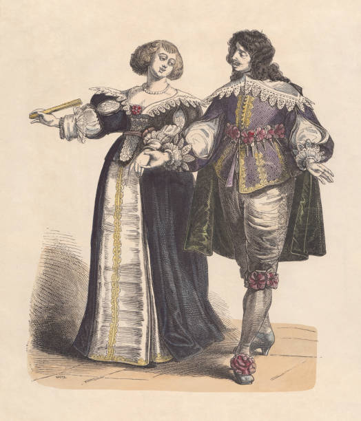 istock French nobility, mid-17th century, hand-colored wood engraving, published c. 1880 900913452