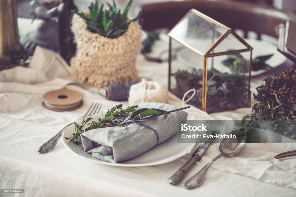 Table setting Tablecloth Stock Photo