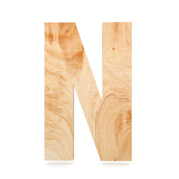 istock 3D decorative wooden Alphabet, capital letter N 900913820