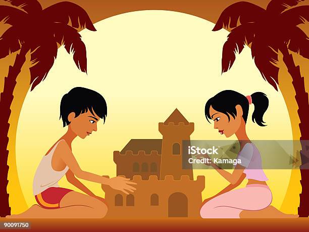 Beach Castle Stock Illustration - Download Image Now - Beach, Beautiful People, Beauty