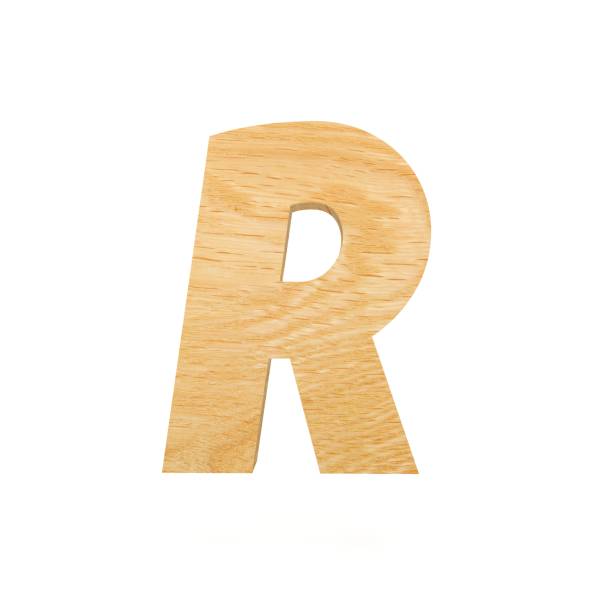 istock 3D decorative wooden Alphabet, capital letter R 900918504
