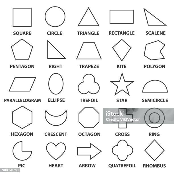 Forme Geometriche Di Base - Immagini vettoriali stock e altre immagini di Forma - Forma, Semplicità, Simbolo matematico