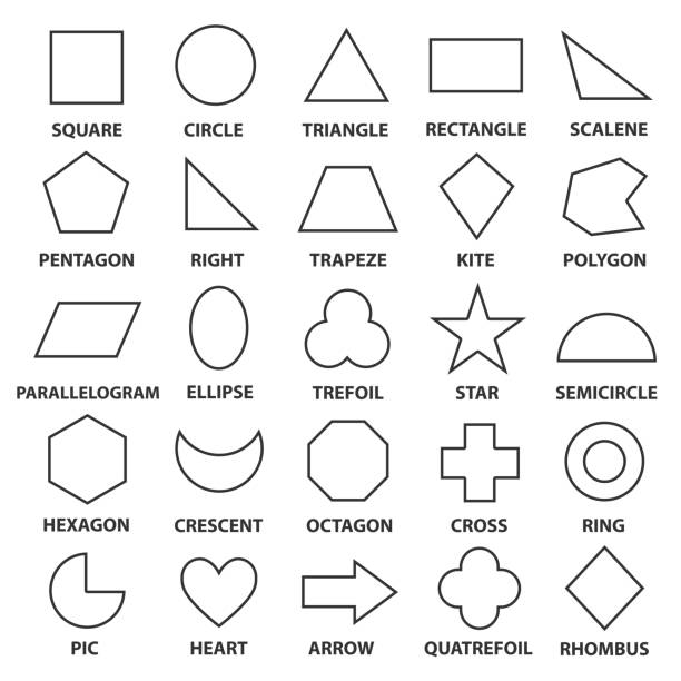 основные геометрические фигуры - arrow sign circle arrowhead square shape stock illustrations