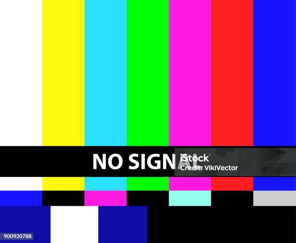 No Tv Signal Stock Illustration - Download Image Now - Television Industry, Retro Style, Failure