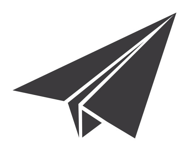 종이 버즘 아이콘크기 - 종이 비행기 stock illustrations