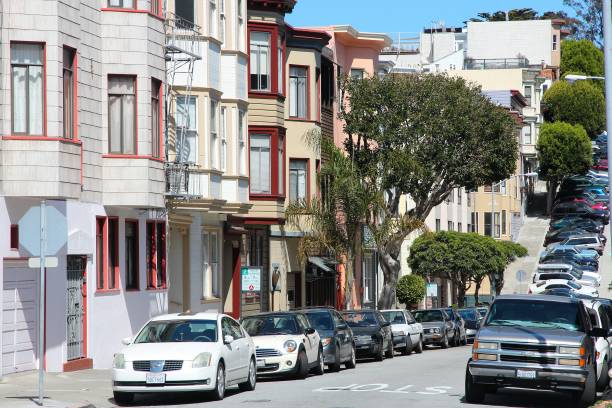 san francisco street - nob hill imagens e fotografias de stock