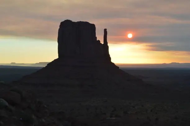 Photo of Monument Valley At Sunrise. The Paradise of Geology