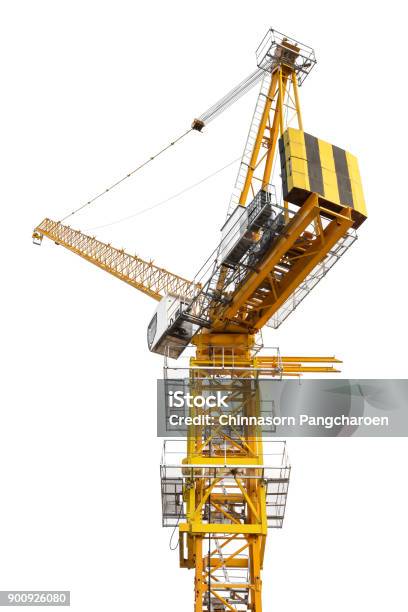 Construction Crane Isolated Stock Photo - Download Image Now - Architecture, Construction Equipment, Construction Industry