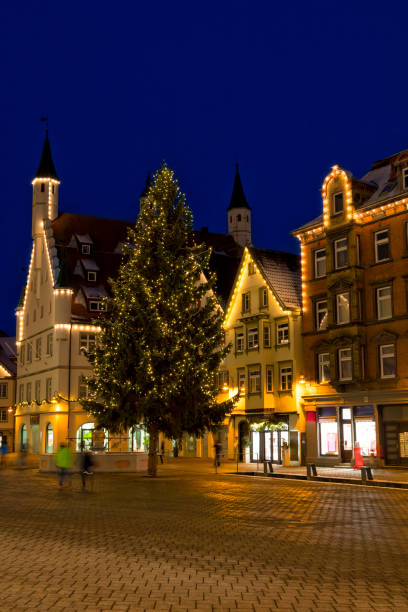 istock Christmas Decorations in Biberach at Dusk, Germany 900930664