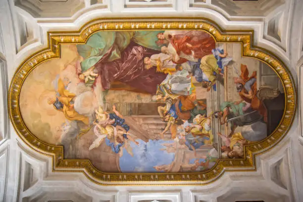 Photo of Fresco on Ceiling of Church of Saint Peter in Chains in Rome Italy