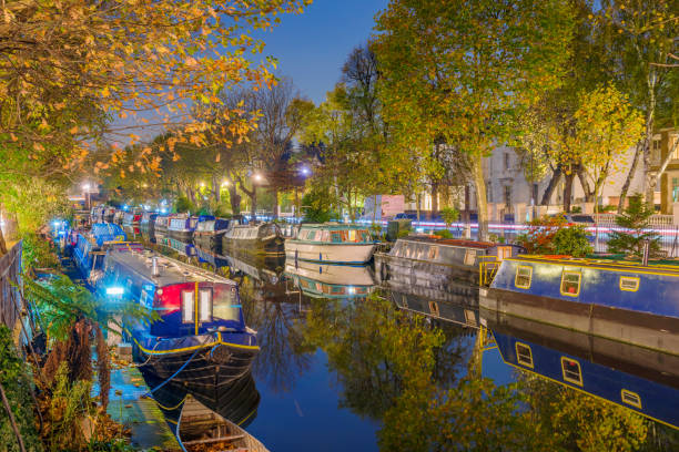 Little Venice night view Little Venice night view in London regents canal stock pictures, royalty-free photos & images