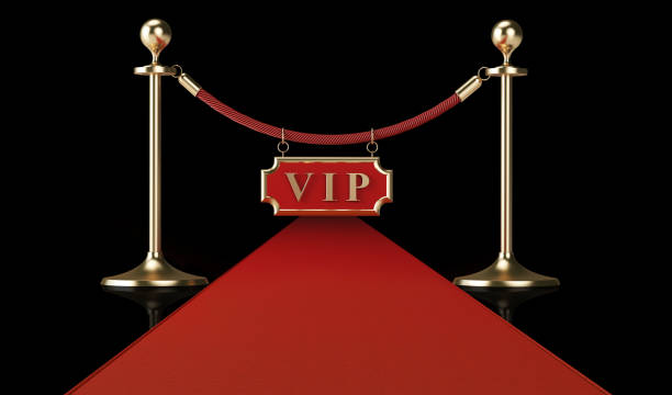 istock Velvet Rope With VIP Sign On Black Background 900944958