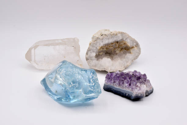 istock Fossils and Gems on White Backgrand 900946224