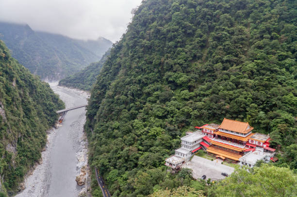 istock Panoramic view of temple in Taroko 900946792