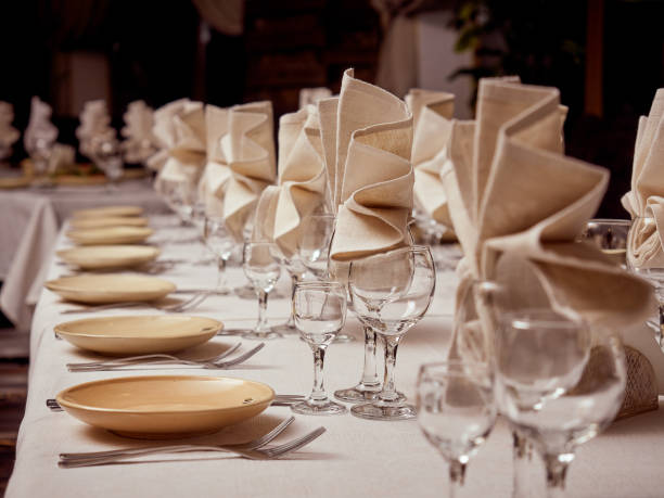 istock Cloth napkins in glasses. 900961436