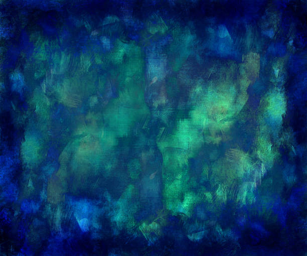 istock Abstract Blue Painting with Brush Strokes 900966048