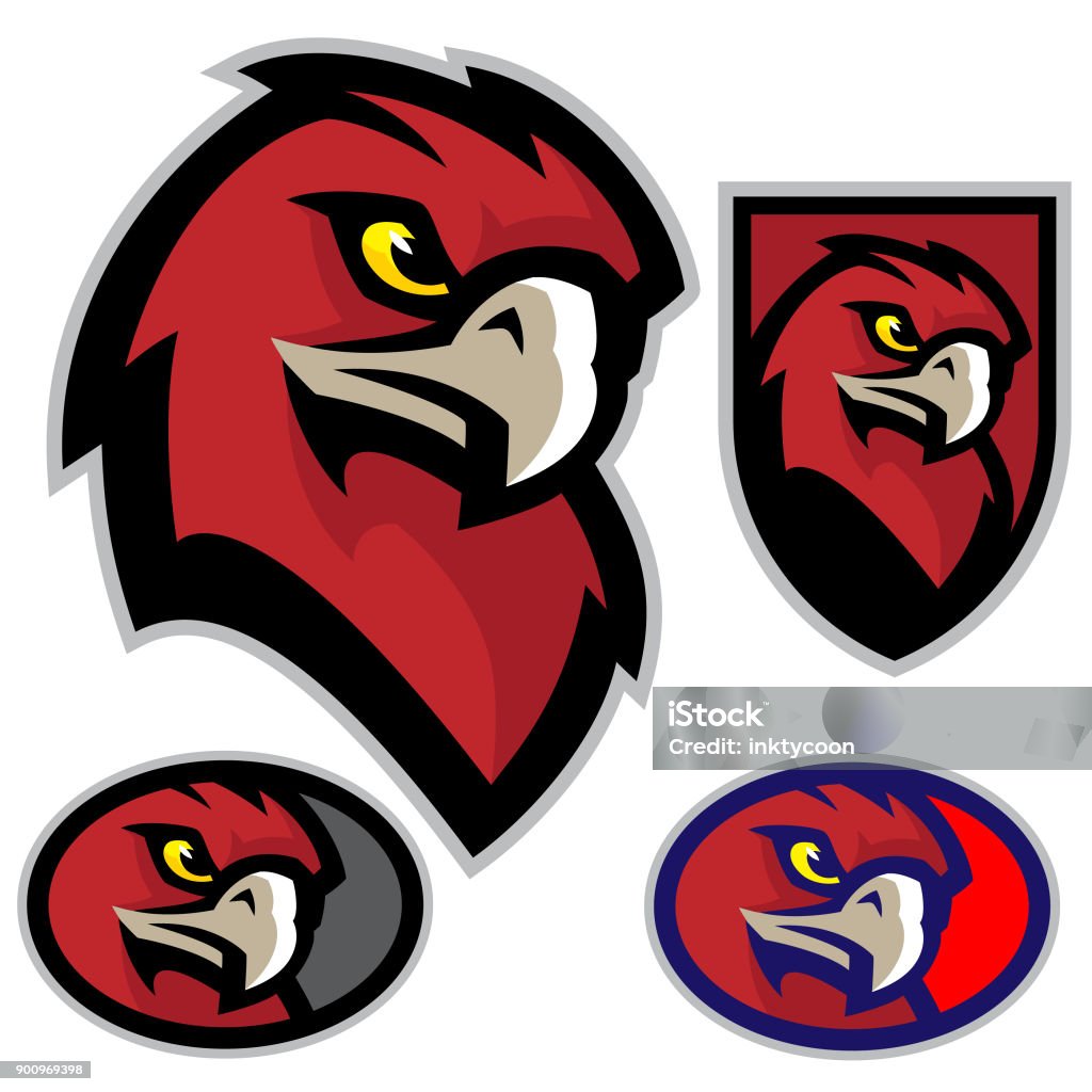 Hawk Head Mascot A sporty hawk mascot head, great for any sport or team based design. Hawk - Bird stock vector