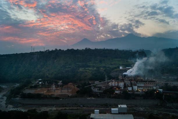 istock Paper factory at sunset. 900977078