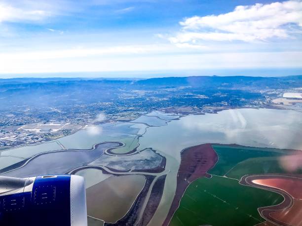 colorful cargill salt ponds - cargill, incorporated imagens e fotografias de stock