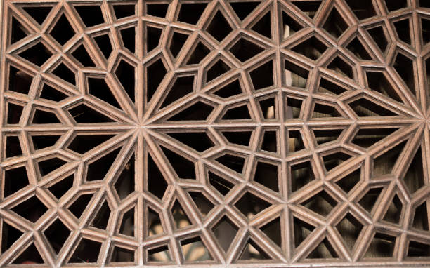 istock Ottoman Turkish  art with geometric patterns on wood 900984254