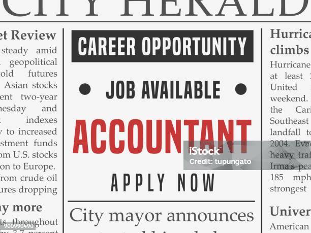 Accountant Career Stock Illustration - Download Image Now - Help Wanted Sign, Classified Ad, Financial Advisor