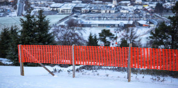 istock ski safety fence in the winter 901002786