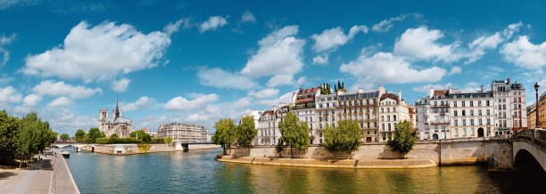 istock Paris, river Seine with Notre-Dame cathedral in Spring 901022500