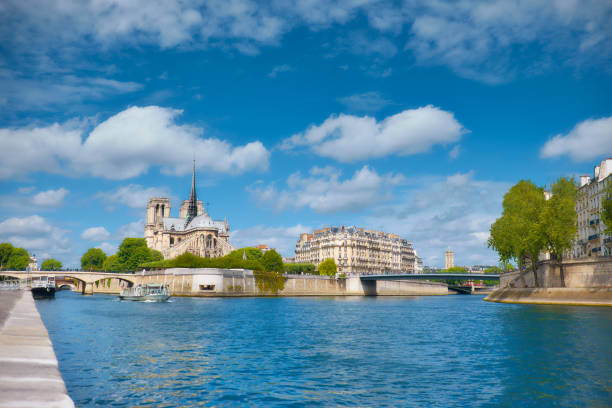 istock Paris in Spring. Touristic boat on the river next to Ile de la Cite 901022530
