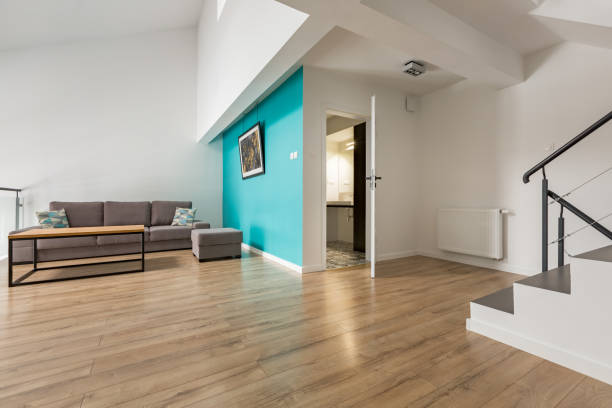 istock Living room with stairs 901028744