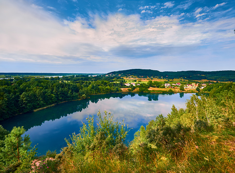 View over lake Jezioro Turkusowe in Poland near Swinoujscie town