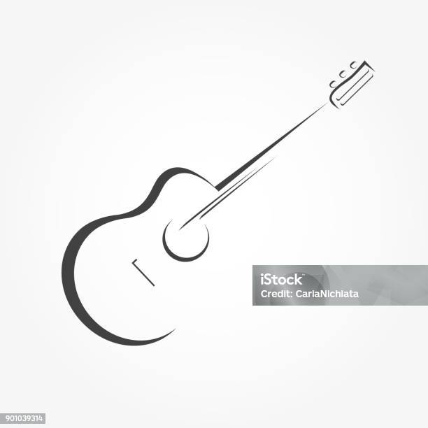 Ilustración de Vector Icono Estilizado De Guitarra y más Vectores Libres de Derechos de Guitarra - Guitarra, Guitarra acústica, Logotipo