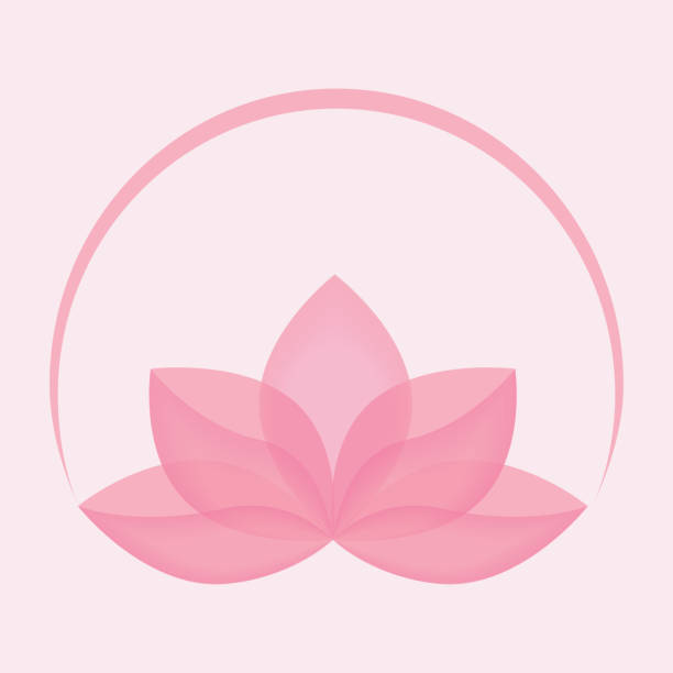 lotus blume symbol vektor - lotus water lily water flower stock-grafiken, -clipart, -cartoons und -symbole